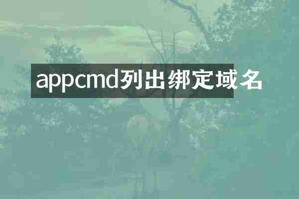 appcmd列出绑定域名