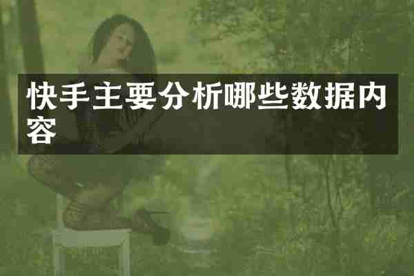 快手主要分析哪些数据内容