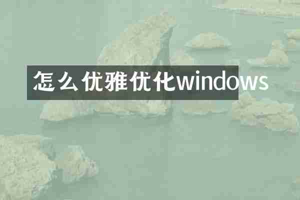 怎么优雅优化windows