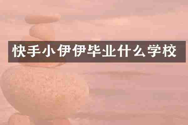 快手小伊伊毕业什么学校