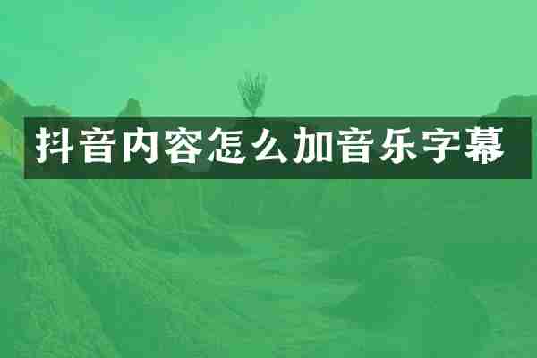 抖音内容怎么加音乐字幕