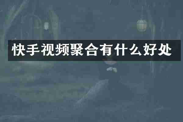 快手视频聚合有什么好处