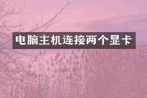 电脑主机连接两个显卡