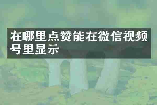 在哪里点赞能在微信视频号里显示