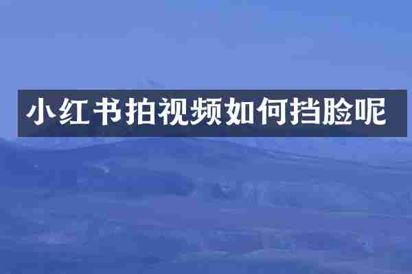 小红书拍视频如何挡脸呢