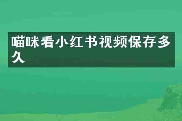 喵咪看小红书视频保存多久