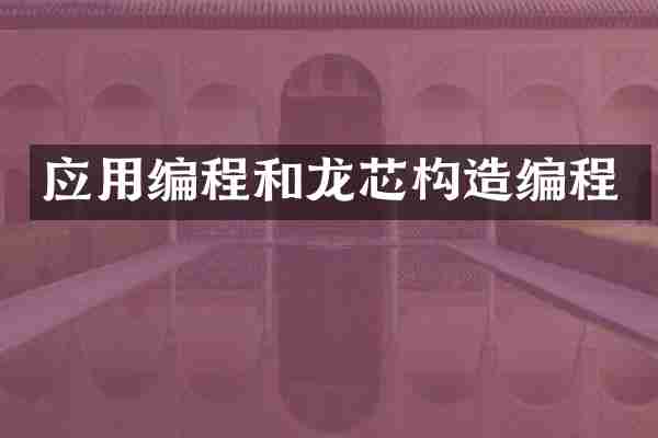 应用编程和龙芯构造编程