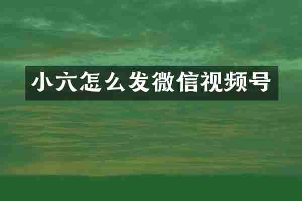 小六怎么发微信视频号