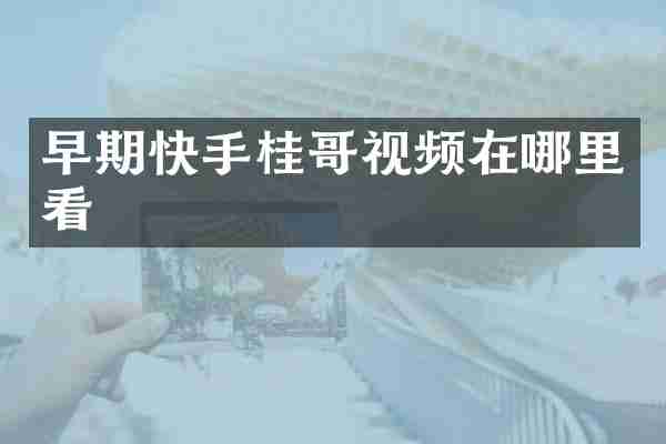 早期快手桂哥视频在哪里看