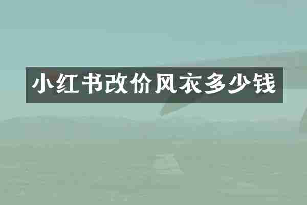小红书改价风衣多少钱