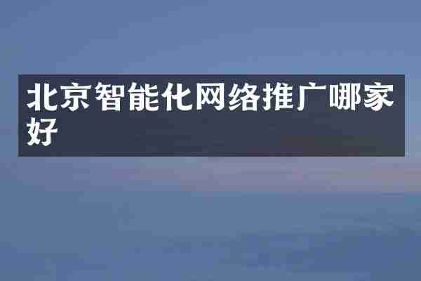 北京智能化网络推广哪家好