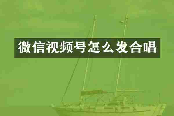 微信视频号怎么发合唱