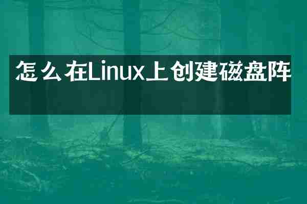 怎么在Linux上创建磁盘阵列