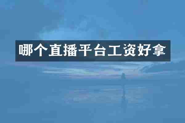 哪个直播平台工资好拿