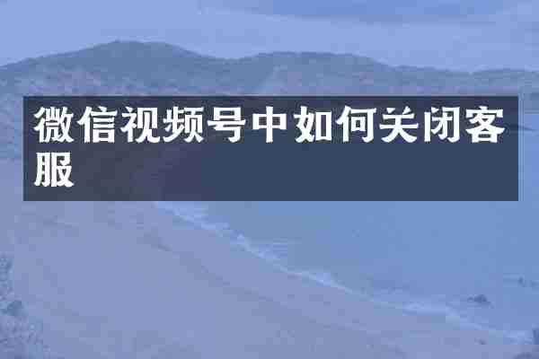 微信视频号中如何关闭客服