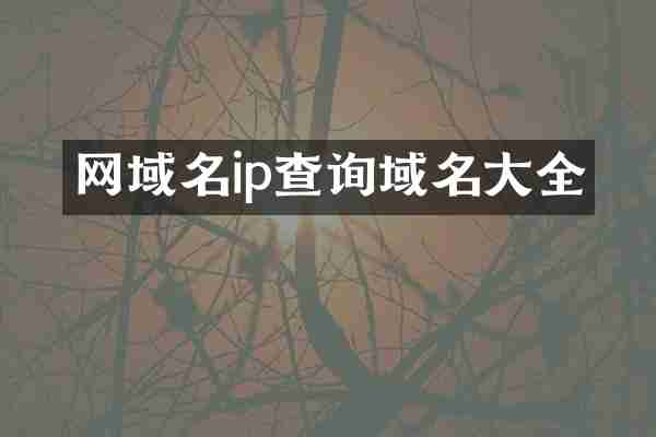 网域名ip查询域名大全