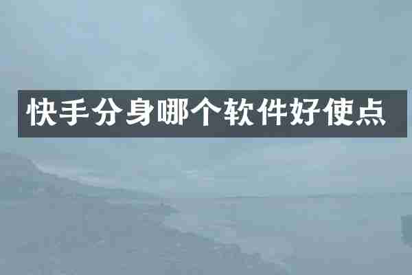 快手分身哪个软件好使点