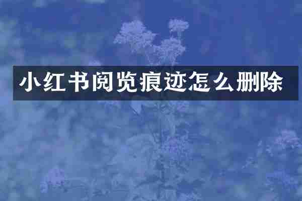 小红书阅览痕迹怎么删除
