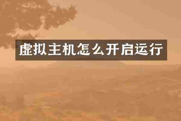 虚拟主机怎么开启运行