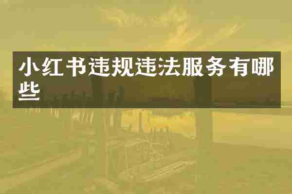 小红书违规违法服务有哪些