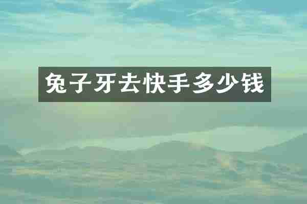 兔子牙去快手多少钱