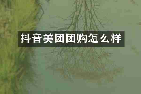 抖音美团团购怎么样