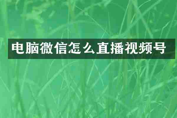 电脑微信怎么直播视频号