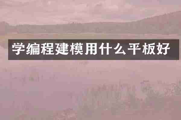 学编程建模用什么平板好