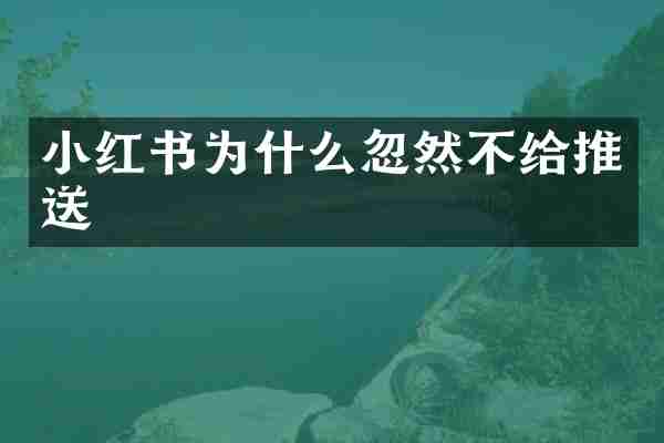 小红书为什么忽然不给推送