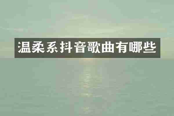 温柔系抖音歌曲有哪些