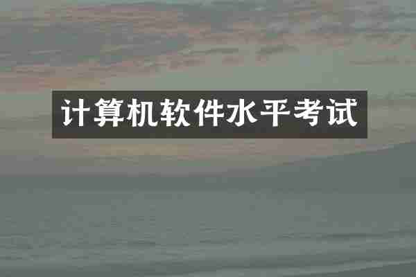 计算机软件水平考试