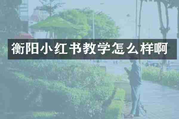 衡阳小红书教学怎么样啊