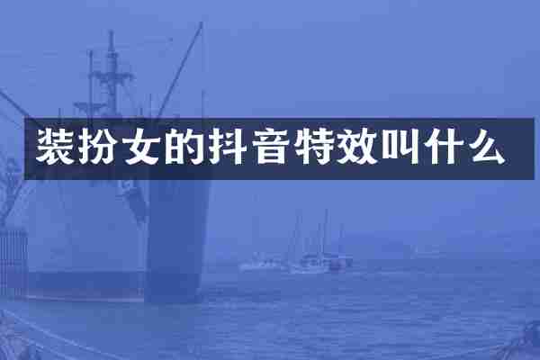 装扮女的抖音特效叫什么