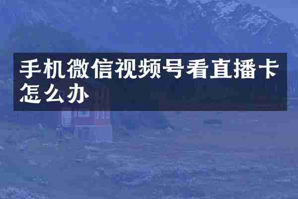 手机微信视频号看直播卡怎么办