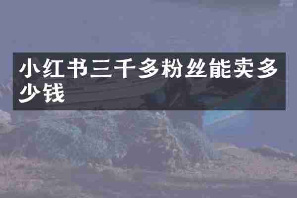 小红书三千多粉丝能卖多少钱