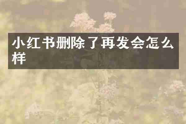 小红书删除了再发会怎么样