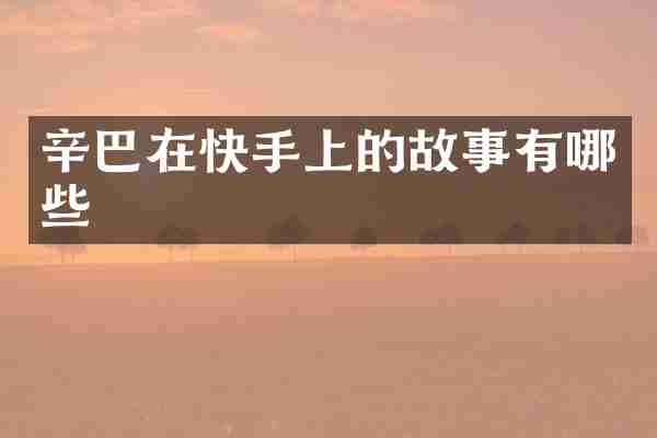 辛巴在快手上的故事有哪些