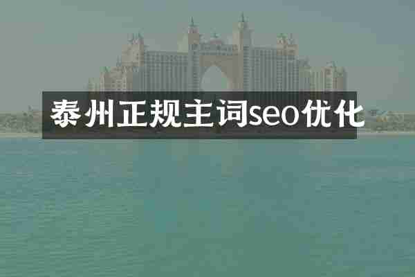 泰州正规主词seo优化