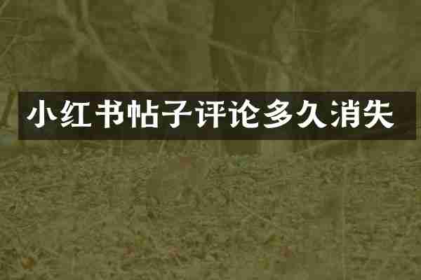 小红书帖子评论多久消失