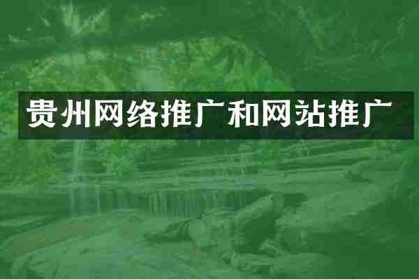 贵州网络推广和网站推广