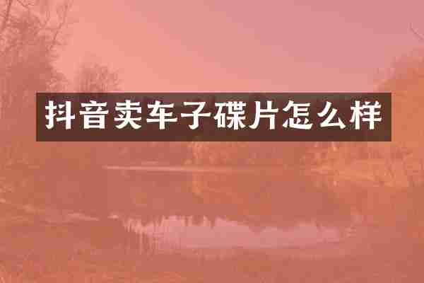 抖音卖车子碟片怎么样