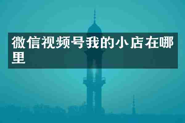 微信视频号我的小店在哪里