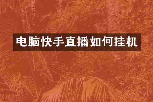 电脑快手直播如何挂机