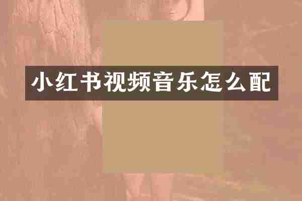 小红书视频音乐怎么配