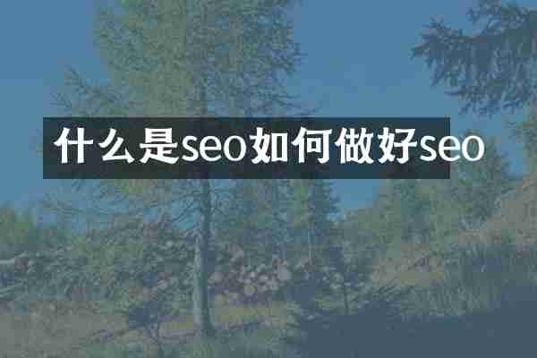 什么是seo如何做好seo