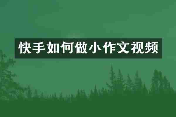快手如何做小作文视频