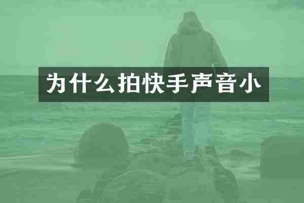 为什么拍快手声音小