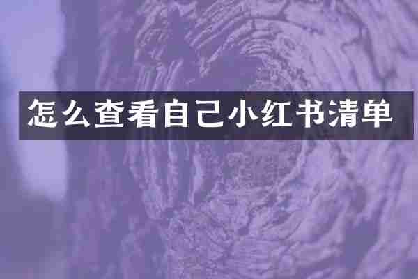 怎么查看自己小红书清单