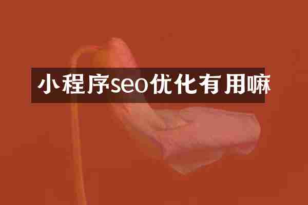 小程序seo优化有用嘛