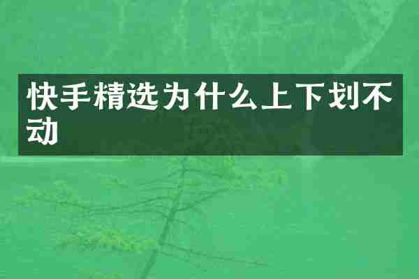 快手精选为什么上下划不动